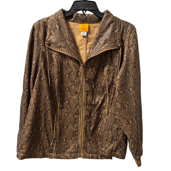 Ruby Rd. Jacket Sz 18W Jacket Snake Print Polyester Zip Front Jacket - Picture 3 of 11